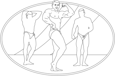 Bodybuilding Competition Coloring Page